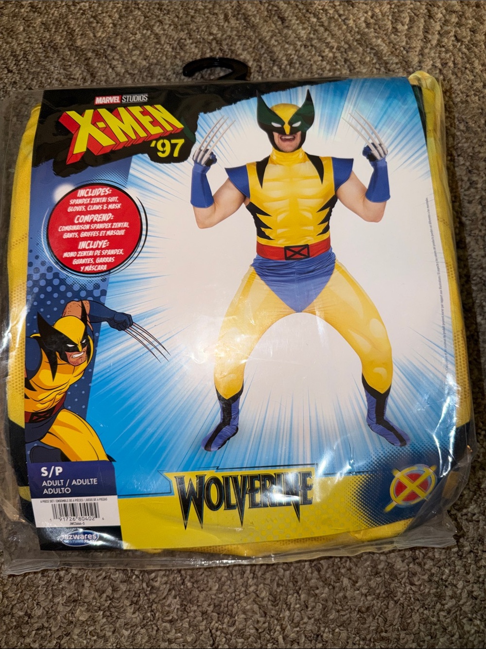 Marvel X-Men Wolverine '97 Kids Superhero Costume - Yellow/Blue Size adult S